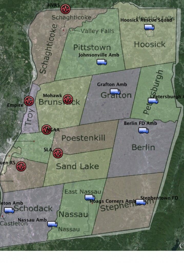 Rensselaer County EMS Map July 2015