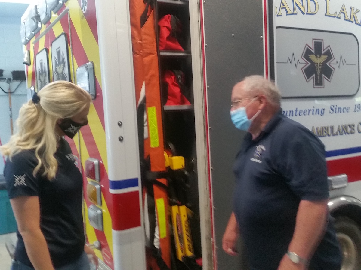 C Bristow and Barry Russell Russell showing ambulance truck 1